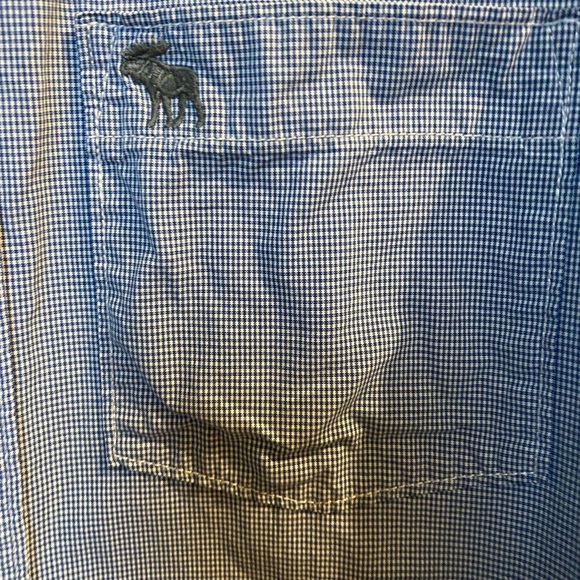 Abercrombie & Fitch checkered light Blue Button-Down Shirt muscle fit size XL - Picture 4 of 7